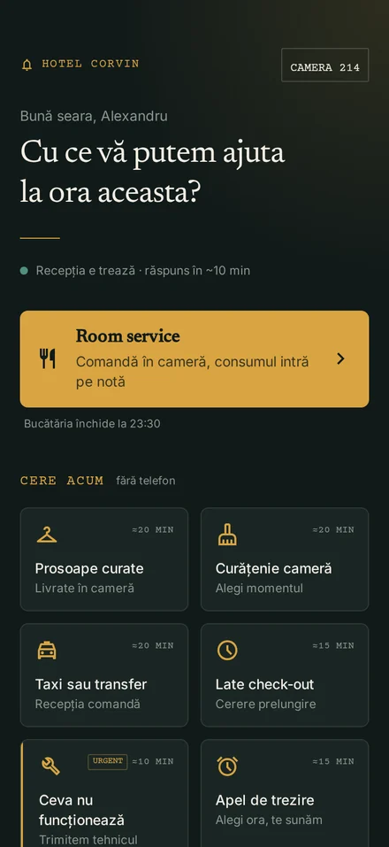 Plăcuța cu cod QR pentru cameră, modelul Nocturn